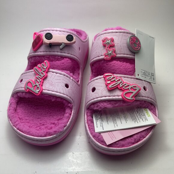 CROCS X BARBIE CLASSIC COZZZY SANDAL SIZE US 12 MENS NEW - Picture 4 of 10